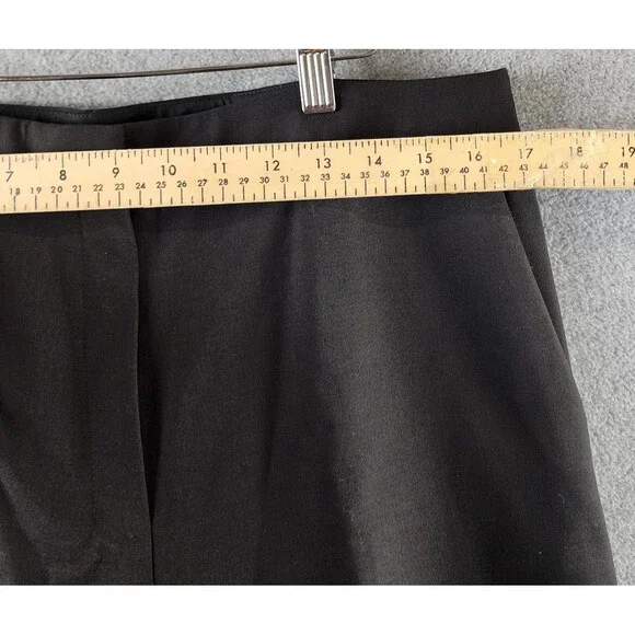 Theory Wool Blend Wide Leg Clean Terena K Pants Women's 12 Black Zip Fly Closure - Picture 6 of 15